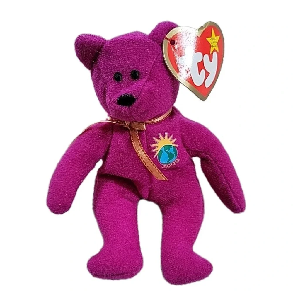 Ty Beanie Babies Millennium Bear Plush Toy - Purple‎